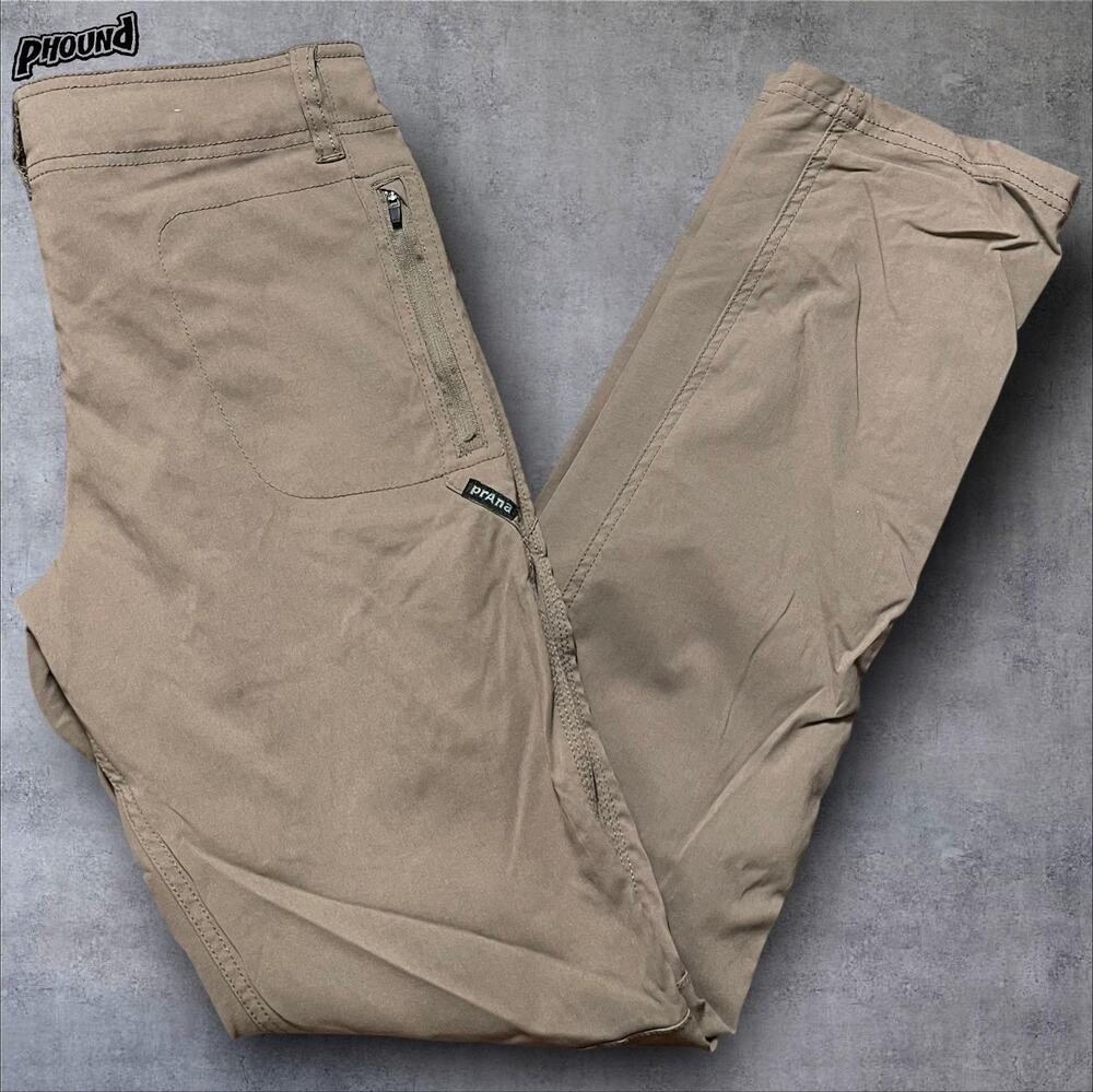 Prana Wyatt Pants Mens 28 Brown Slim Fit Nylon Hiking Climbing M4WYAT314